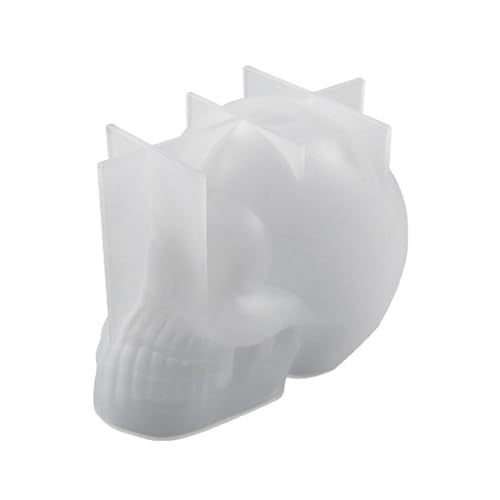 3D -Skelett -Kopfform - Schädel Silikonform für Kerzenseife mit Schokolade Fondant | Halloween Backboot -Werkzeug, flexible Nicht -Stick -Backform für -essbare Leckereien, Partydekoration von yztju