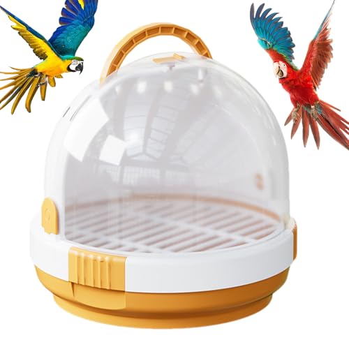 Bird Travel Carrier - atmungsaktueller klarer -Reisekäfig mit Verriegelungsriegel | Leichtes tragbares Netzzelt für Shotet, Cockatiel & Small Bird Travel, Tierarzt, Außengebrauch 7.09x7.09 x 6 von yztju