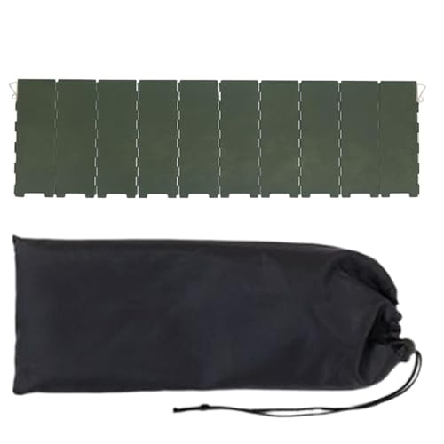 Campingofen-Windschutzscheibe, faltbarer 10-Panel-Metall-Ofen-Windschutz | Camping-Zubehör mit Aufbewahrungstasche, leichter Grillschutz für den Außenbereich von yztju