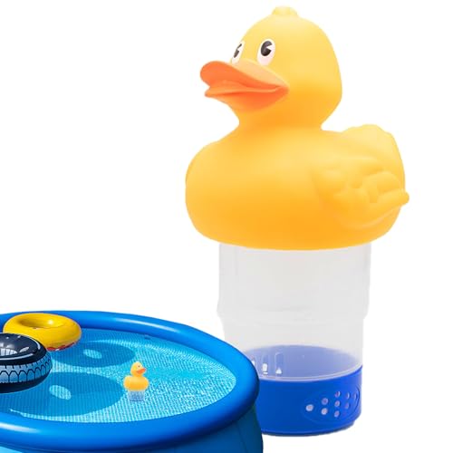 Chlorschwimmer | Verstellbarer schwimmender Chlorspender | Halter mit großer Kapazität, Entenform Behälter für großes und kleines Spa, von yztju