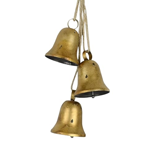 Christmas Bell Ornaments | Wohnkultur Party Rustikaler Weihnachtsschmuck - Goldene Vintage Weihnachtsglocken Baumdekoration | Für Fenster Wand Kamin Garten Terrasse Haustür Vordereingang Christmas Bell Ornaments | Wohnkultur Party Rustikaler Weihnachtsschmuck - Goldene Vintage Weihnachtsglocken Baumdekoration | Für Fenster Wand Kamin Garten Terrasse Haustür Vordereingang von yztju