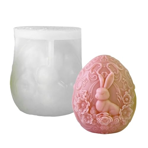 Eier-Silikonform – geprägte Hasenei-Form, Silikon-Kerzenformen, Ostereier-Kerzenform, Kaninchen-Ei-Design für -Heimdekoration von yztju