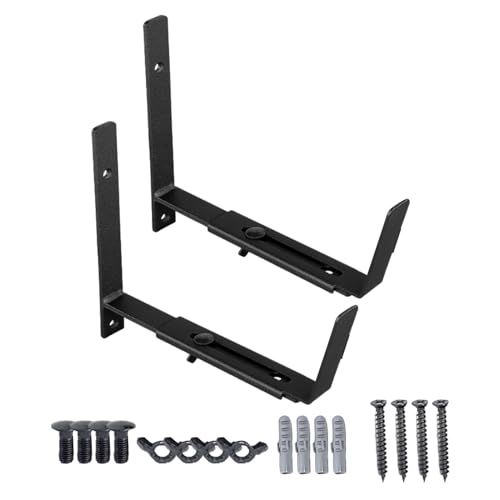 Einstellbarer Pflanzgefäßhalter - Fensterbox -Halterungen, langlebige Metallstütze | Starker Geländerständer, rostbeständiger Outdoor-Halter für Balkon Deck Fensterbrille Garten Blumenpflanztöpf von yztju
