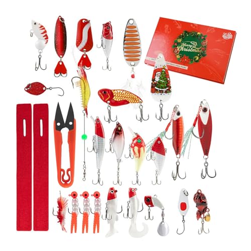Fishing Köder Adventskalender 2025 | 2025 Angelköder Set 24-Tage Weihnachtskalender,Wasserdichtes Survival Geschenk Für Ehemann Angler Teenager Junge Freund Vater Geburtstag Fishing Köder Adventskalender 2025 | 2025 Angelköder Set 24-Tage Weihnachtskalender,Wasserdichtes Survival Geschenk Für Ehemann Angler Teenager Junge Freund Vater Geburtstag von yztju