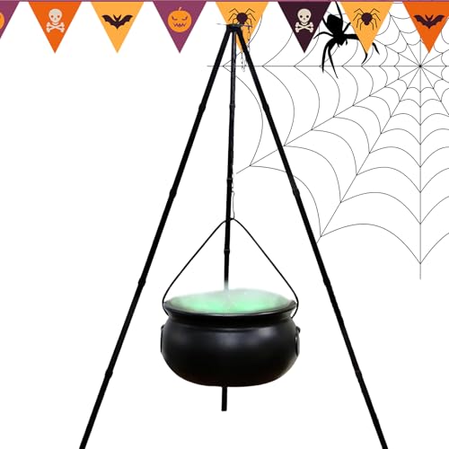 Halloween Cauldron - leuchtendes Hexen - - mit Stand, klassisches schwarzes Design für unheimliches Ambiente | Schreckenszone für Spukhaus, Rasenaufbau im Freien, Party -Hintergrund, V von yztju