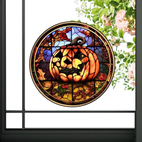 yztju Halloween -Fensteraufkleber - gruselige dekorative Vinylwand, Horror entfernbare Abziehbilder | Doppelseitige glühlose Halloween-, Haunted House Party Dekorationen für Home Office Mall Club von yztju