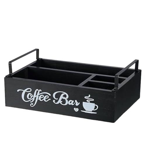 Holzkaffee Organizer - Arbeitsplatte Aufbewahrung Caddy, Getränkeversorgungsregal, Pause Für Pause Eingelagert | Office Coffee Pod Caddy, Küchenzubehörregal, Café -Theke Organizer Coffees Ecke Gebrauc von yztju