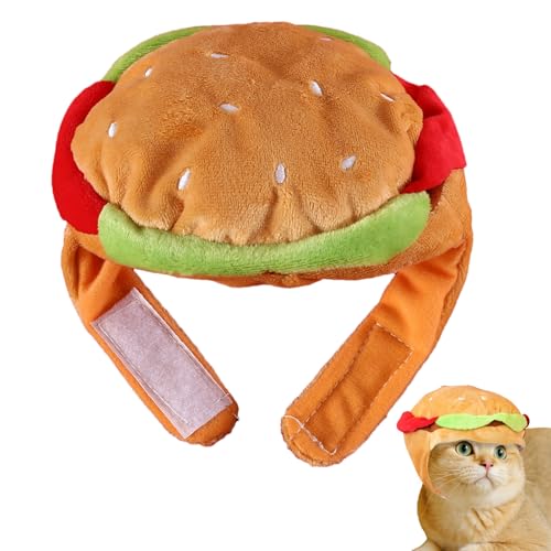 Hunde-Halloween-Kostüm, Lustige Haustiermütze | Halloween Lustiges Cosplay Kostüm Hamburger Hüte | Hamburger Cosplay, Kätzchen Foto Requisite Hut Für Hunde, Welpe, Kätzchen, von yztju