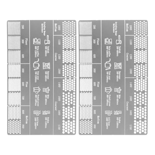 Kaffeemahllineal Werkzeug,Kaffeebohnen Mahlgrad Referenz Set 2-teilig - Edelstahl Mahlgrößen Referenzlineal Küchenzubehör Für Brewing Einsteiger Unterwegs Zuhause von yztju
