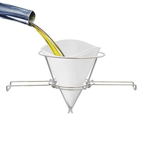 Kegelseite, wiederverwendbar, Küchenständer, Ölfilter-Raum, für Fritte-Sirup, zuverlässige Stabilität des Filters: mit einem Klapparm-Design und einer verstellbaren Konstruktion von yztju