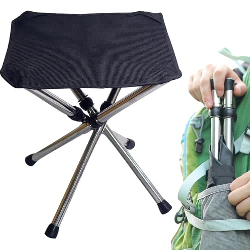 Klapphocker für Erwachsene, Teleskophocker mit 4 Beinen zum Angeln, kompakter Outdoor-Stuhl zum Angeln, Wandern, Rucksackreisen, Strandausflug von yztju