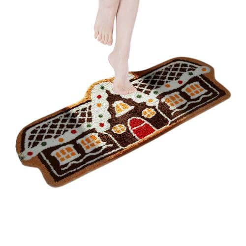 Lebkuchenhaus-Fußmatte – -Willkommens-Bodenmatte, wintergetufteter -Teppich, vielseitig verwendbar, lustig, Lebkuchenhaus, Willkommens-Fußmatte, Plüsch, Urlaub, Lebkuchenhaus-Fußmatte – -Willkommens-Bodenmatte, wintergetufteter -Teppich, vielseitig verwendbar, lustig, Lebkuchenhaus, Willkommens-Fußmatte, Plüsch, Urlaub, von yztju