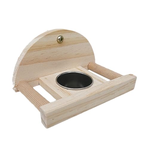 Papageienfutterstation Für Käfig, Vogelfutterbarsch,Vogelständer Aus Holzbarsch - Futternapf Aus Edelstahl Für, Barschständer, Vogelkäfig-Zubehör Für Sittiche, Nymphensittiche, von yztju