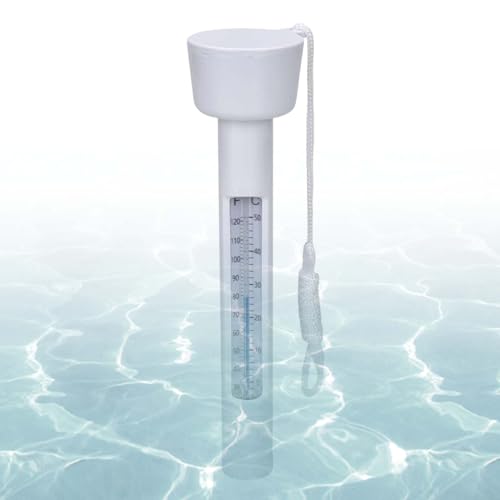 Pool Temperaturmesser,Schwimmthermometer Mit Leine | 0-50℃ Wassertemperaturmesser für Spa Teich Aquarium See Freibad Innenbereich von yztju