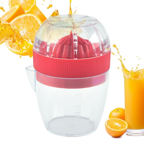 Reise-Obstpresse – Manuelle Zitruspresse mit integriertem Messbehälter, Siebfilter, nicht-elektrische Obstpresse für Zitrone, Orange, Limette, kompaktes Küchenutensil für Picknick von yztju