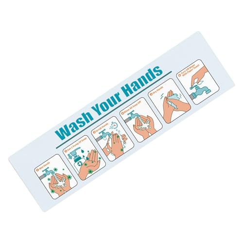 Schild Für Handwaschanleitung - Selbstklebende Handwaschanleitung,Schritt Für Schritt Anleitung Wasserdichte Aufkleber - Für Küchenspüle Geschäft Arbeit von yztju