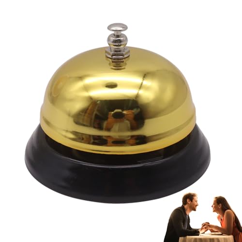 Service Bell-Metal Desk Call Bell, Polierte Chrom-Desktop-Taste, Kompakte Tischglocke, Anti-Rust-Design | Praktisches Accessoire Für Hotels School Offices Restaurants Rezeption Rezeption Nutzung von yztju