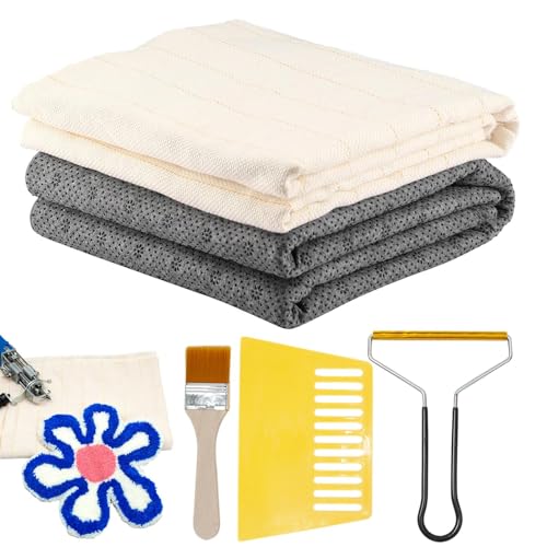 Teppich-Tufting-Tuch mit markierten Linien | Tufting-Teppichstoff,Tufting, rutschfester Trägerstoff Mönchstuch-Set, Mischung gefertigt Teppichherstellungszubehör für Anfänger, Enthusiasten und Profis von yztju