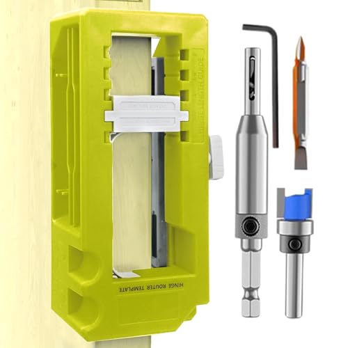 Türscharniervorlage Kit für Router - Hochleistungsverstellbares Jig -Tool zum präzisen Schneiden, kompatibel mit 3 bis 5 Zoll Scharnieren | Holzbearbeitung Wohnungsduschbaumtür Rahmen Installation Pro von yztju