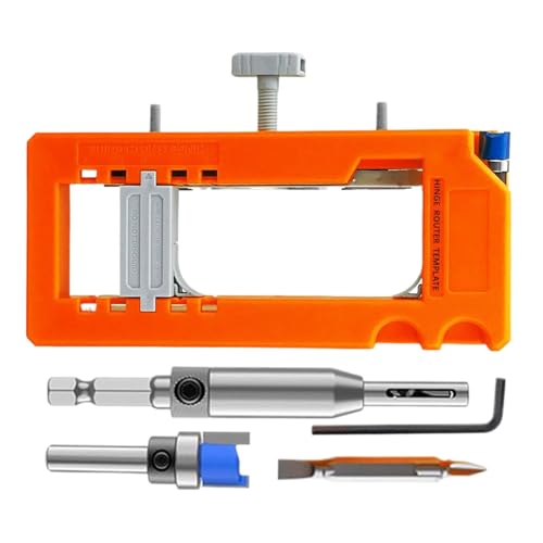 Türscharniervorlage Kit für Router - Hochleistungsverstellbares Jig -Tool zum präzisen Schneiden, kompatibel mit 3 bis 5 Zoll Scharnieren | Holzbearbeitung Wohnungsduschbaumtür Rahmen Installation Pro von yztju