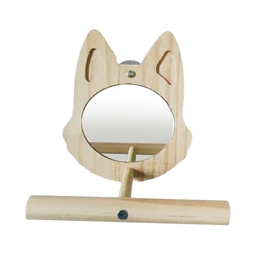 Vogelsitzstange mit Spiegel – Holz Papageienspielzeug gegen Langeweile | Interaktives Spielzeug Käfige Zubehör für Papageien, Sittiche, Wellensittiche, Nymphensittiche, Sittiche, Sittiche, Sittiche von yztju