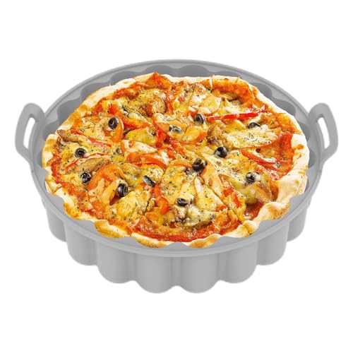 airFryer Silikoneinsätze,Korb Für Heißluftfritteuse Silikon Mit Griff - Lebensmittelechtes Antihaft-Luftfritteusen-Tablett, Ofenzubehör, Hitzebeständiger, Leicht Zu Reinigender Runder von yztju