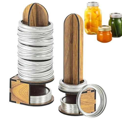 yztju Einweckglas Deckelhalter | 2 Stücke Aufbewahrungsständer Holz | Dosenring Organizer Für Ordnung | Hobbyköche Und Heimwerker Einmachen Einkochen von yztju