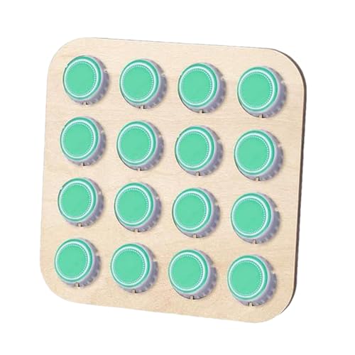 yztju Flaschenverschluss Präsentationsbrett - Quadratischer Bierdeckel Untersetzer | 16 Fächer Holz Weinkorken Aufbewahrung Dekoration Sammler Zuhause Wohnzimmer Arbeitsplatz Wandregal von yztju