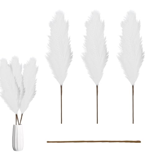 yztju Getrocknete Pampas -Grasstrauß - 110 cm Flauschige Reedgraskünstlungsblockanordnung | Boho Hochzeitsblumendekor, Tisch Herzstück, Hausmantelakzent, rustikaler Blumenschilfdisplay von yztju