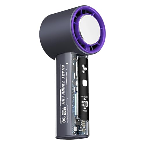 yztju Handventilator, Tragbarer Ventilator, LED Display 100 Stufen Batteriebetriebene Praktische Gadgets für Wandern Camping Reisen Outdoor Angeln Picknick von yztju
