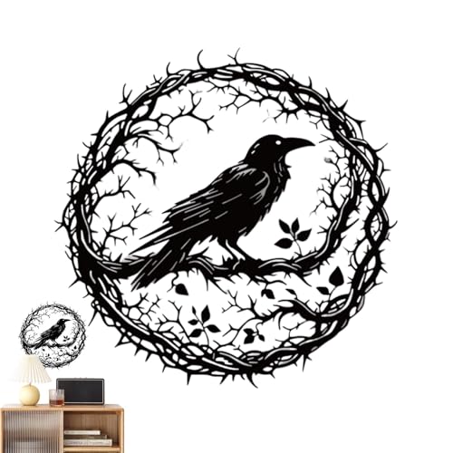 yztju Krähen-Wandkunst aus Metall, Raben-Wandkunst aus Metall - Einzigartiges Design light weigh für Zuhause - Vogel-Schild, Kunst-Wanddekoration, Gothic-Metall-Wanddekoration, ausgehöhlte yztju Krähen-Wandkunst aus Metall, Raben-Wandkunst aus Metall - Einzigartiges Design light weigh für Zuhause - Vogel-Schild, Kunst-Wanddekoration, Gothic-Metall-Wanddekoration, ausgehöhlte von yztju
