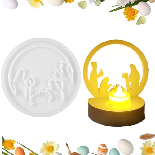 yztju Krippenform, Krippen-Silikon-Gussform,Silikon Geburt Zementform Tischdekorationen - Formen Zur Harzherstellung, Antihaftbeschichtete Kunstgussform Für Epoxidharz, Gips von yztju