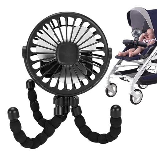 yztju Tragbarer Kinderwagen-Ventilator für Reisen, Mini-Clip-Ventilator, drehbarer Ventilator Kleinkind-Kinderwagen, Um 360° drehbarer, flexibler Stativ-Handlüfter für Kinderwagenlenker von yztju