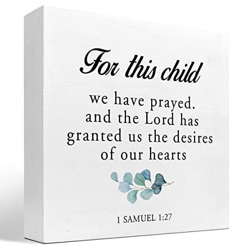 z-crange Bibelvers 1 Samuel 1:27 for This Child I Have Prayed Inspirational Wood Box Sign Decor Desk Sign, Christian Wooden Box Block Sign for Home Nursery Shelf Table Decor Dekorationen z-crange Bibelvers 1 Samuel 1:27 for This Child I Have Prayed Inspirational Wood Box Sign Decor Desk Sign, Christian Wooden Box Block Sign for Home Nursery Shelf Table Decor Dekorationen von z-crange