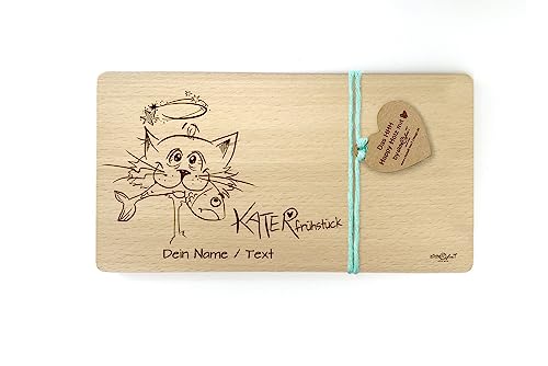 Holzbrettchen mit Katerfrühstück, Katze - Frühstücksbrett mit Gravur - Vesperbrett Brotzeitbrett personalisierbar - Geschenkidee - von zAcheR-fineT Holzbrettchen mit Katerfrühstück, Katze - Frühstücksbrett mit Gravur - Vesperbrett Brotzeitbrett personalisierbar - Geschenkidee - von zAcheR-fineT von zAcheR-fineT-design