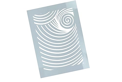 SCHABLONE - Abstrakte Spirale OUT Musterschablone WIEDERVERWENDBAR Textilschablone Acrylmalerei Airbrush - zAcheR-fineT von zAcheR-fineT-design