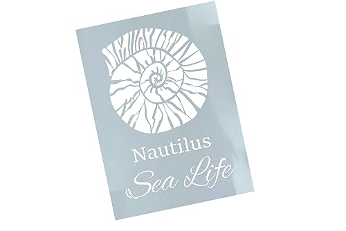 Schablone Muschel Nautilus Sea Life - Wandschablone Stencil Muschelschablone Malschablone - Malerei Küche Badezimmer Deko Meer Urlaub - zAcheR-fineT (DIN A4) von zAcheR-fineT-design