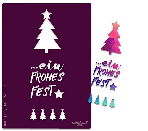 Schablone Weihnachten, Tannenbaum mit Frohes Fest - Textilschablone Musterschablone Wandschablone - Scrapbook Airbrush - WIEDERVERWENDBAR- Deko Weihnachtsdeko - zAcheR-fineT Schablone Weihnachten, Tannenbaum mit Frohes Fest - Textilschablone Musterschablone Wandschablone - Scrapbook Airbrush - WIEDERVERWENDBAR- Deko Weihnachtsdeko - zAcheR-fineT von zAcheR-fineT-design