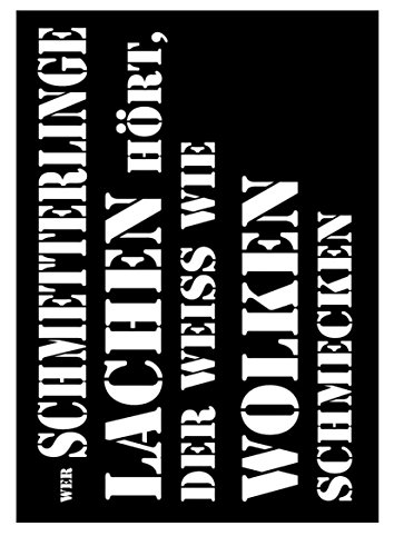 zAcheR-fineT-design Schablone Wer Schmetterlinge... - Buchstabenschablone/Scrapbookingschablone/Textschablone/Kunststoffschablone Acrylmalerei - Siehe Musterfotos von zAcheR-fineT-design