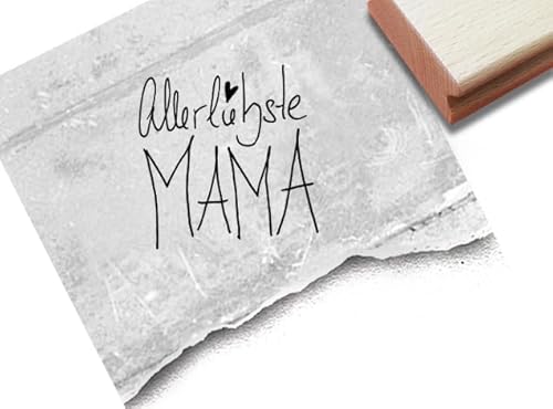 Stempel Allerliebste Mama - Textstempel Muttertag Glückwünsche Geburtstag - Karten Geschenkanhänger Basteln Muttertagsgeschenk Deko - zAcheR-fineT von zAcheR-fineT-design