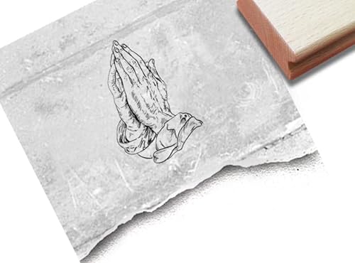 Stempel Betende Hände - Motivstempel Gebet Praying hands Gebetsstempel Kommunion Trauer Kirche Religion Deko Fotobuch Scrapbook - zAcheR-fineT (klein ca. 38 x 48 mm) von zAcheR-fineT-design