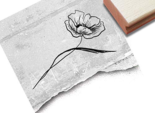 Stempel Blume MOHNBLUME - Bildstempel Motivstempel für Karten Briefe Servietten Tischdeko Scrapbook Art-Journal Kunst Deko Geschenk - zAcheR-fineT von zAcheR-fineT-design