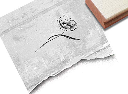 Stempel Blume MOHNBLUME - Bildstempel Motivstempel für Karten Briefe Servietten Tischdeko Scrapbook Art-Journal Kunst Deko Geschenk - zAcheR-fineT von zAcheR-fineT-design