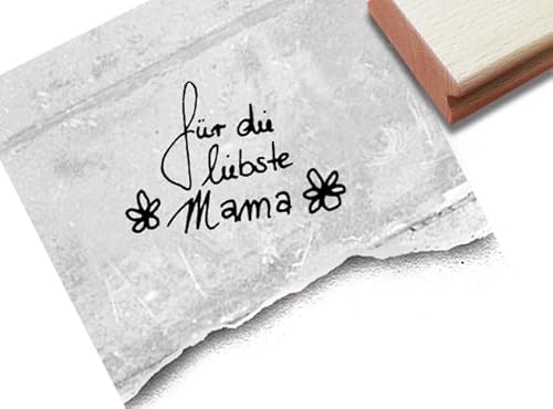 Stempel Für die liebste Mama - Textstempel Muttertag Glückwünsche Geburtstag - Karten Geschenkanhänger Basteln Muttertagsgeschenk Deko - zAcheR-fineT von zAcheR-fineT-design