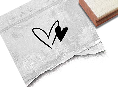 Stempel Herzen, Doppelherz - Motivstempel Karten Geschenkanhänger Liebe Valentinstag Hochzeit Scrapbook Bullet Stamp Tischdeko Deko - zAcheR-fineT von zAcheR-fineT-design