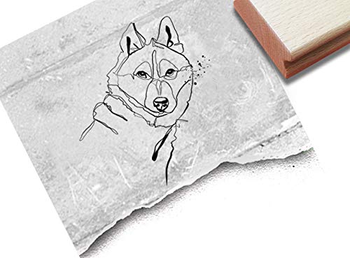 Stempel Husky Wolfshund - Tierstempel Tier Wolf Hundestempel Karten Basteln Kunst Deko Scrapbook Art Journal Geschenk Geburtstag - zAcheR-fineT von zAcheR-fineT-design