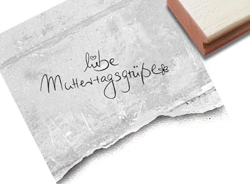 Stempel Liebe Muttertagsgrüße - Textstempel zum Muttertag Mama Familie Karten Geschenkanhänger Basteln Muttertagsgeschenk Deko Scrapbook- zAcheR-fineT (klein ca. 48 x 19 mm) von zAcheR-fineT-design