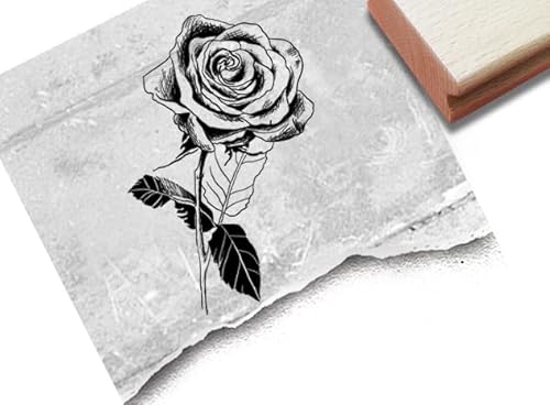 Stempel Motivstempel Blume Rose - Romantischer Bildstempel für Karten Servietten Tischdeko Scrapbook Art-Journal Kunst Geschenk Liebe - zAcheR-fineT von zAcheR-fineT-design