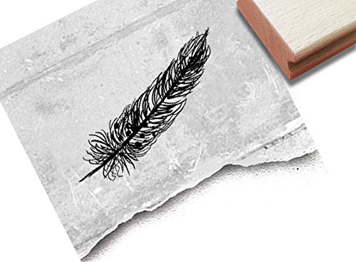 Stempel Motivstempel FEDER - Bildstempel für Karten Briefe Basteln Fotobuch Scrapbook Bullet Journal Tischdeko Deko Geschenk Geburtstag- zAcheR-fineT von zAcheR-fineT-design