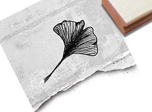 Stempel - Motivstempel GINKGO-Blatt - Bildstempel Geschenk, Schule Kita Hobby Beruf, Karten Servietten Basteln Deko - von zAcheR-fineT von zAcheR-fineT-design